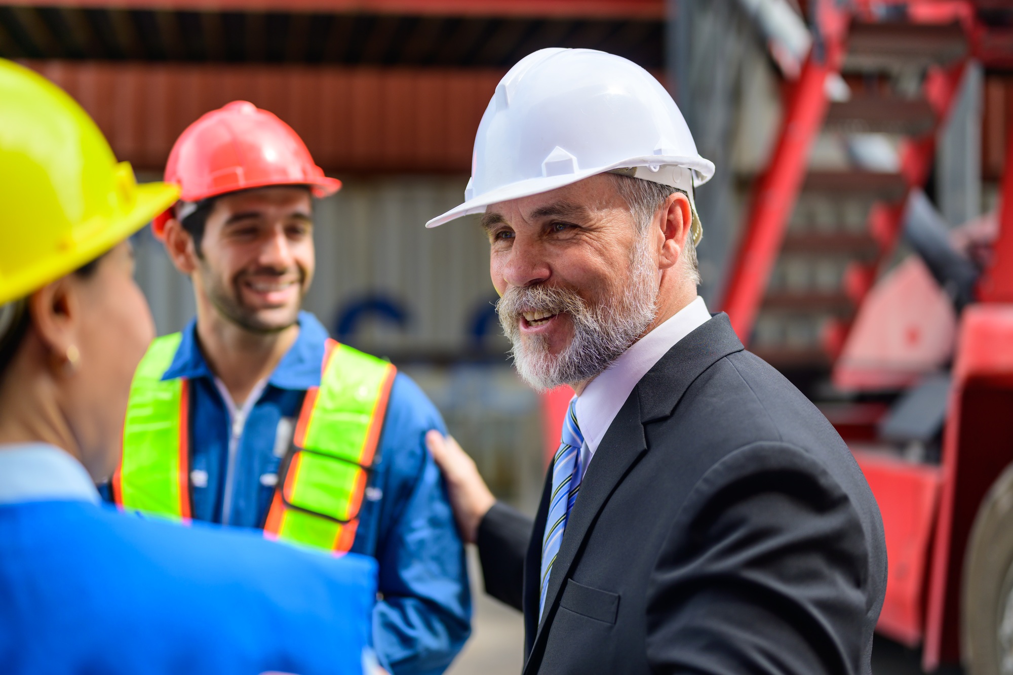 Warehouse engineer working at container yard