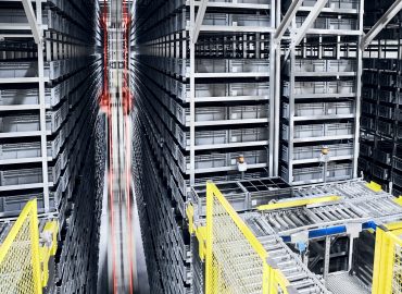 Modern automated warehouse management system.